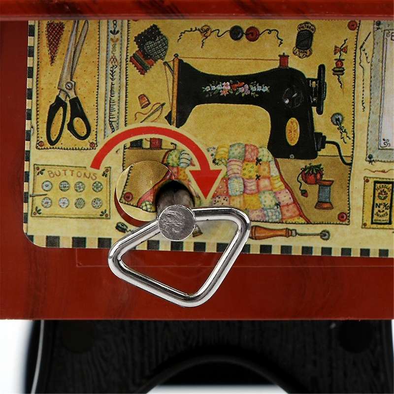 Plastic Mini Sewing Machine Style Music Box Hand Crank Vintage Music Boxes Festival Gift New Year Gi