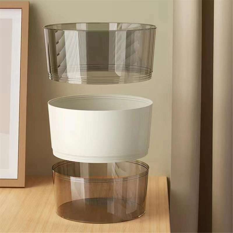 Plastic Small Trash Can Collapsible Portable Garbage Bin Foldable Round Wastebasket,for Bathroom Kit