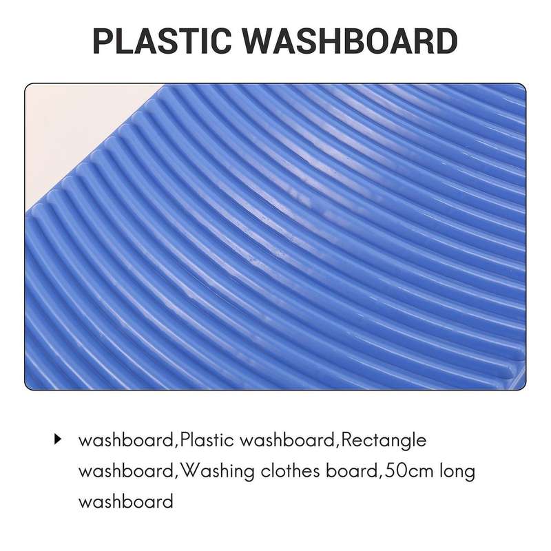 Plastic Rectangle Washboard Wash Clothes Board 50cm Long Red, Green, Blue Random