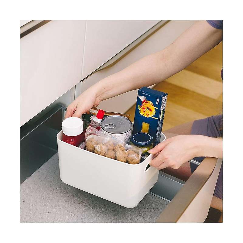 Plastic Storage Boxes - 6 Plastic Baskets for Bathroom Storage, and Office Storage (6 Pack)