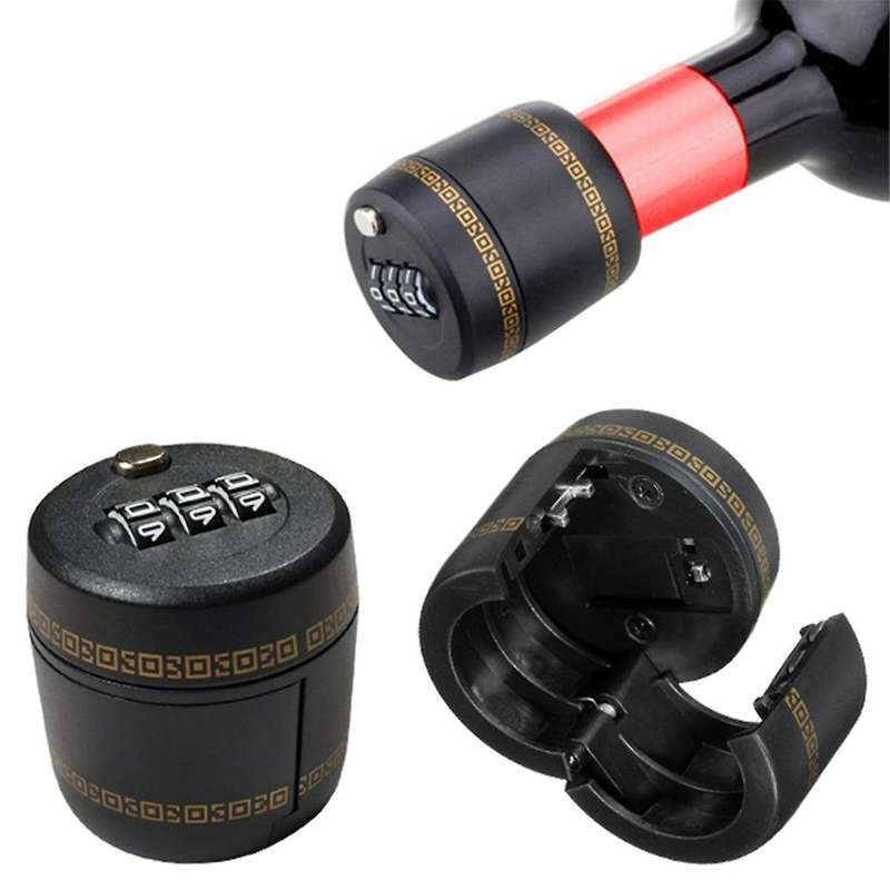 Plastic Wine Bottle Lock Secret for Wine Stopper Bottle Cap with Password Bar Wine Accessories Gifts