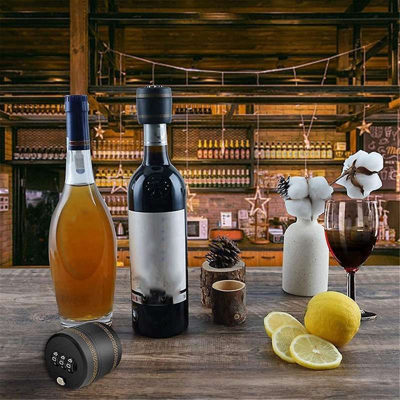 Plastic Wine Bottle Lock Secret for Wine Stopper Bottle Cap with Password Bar Wine Accessories Gifts