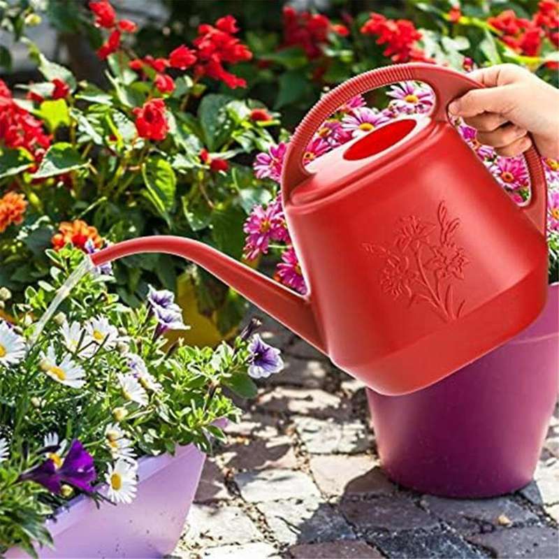 Plastic Watering Can with Comfortable Handle, Garden Watering Cans Long Spout for Indoor Outdoor Wat