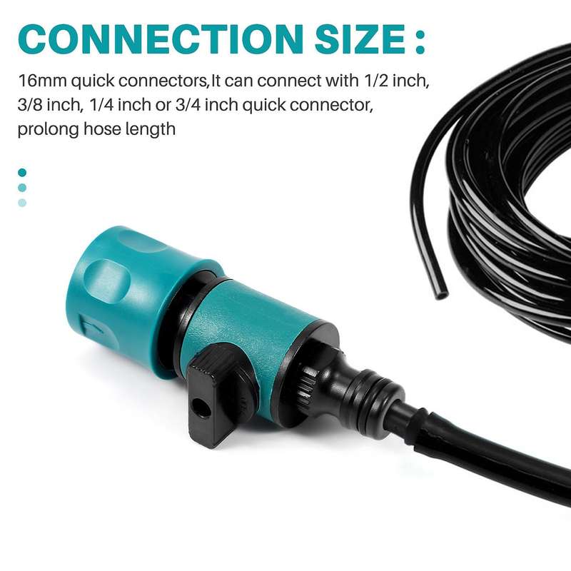Plastic Valve with Quick Connector Agriculture Garden Watering Prolong Hose Irrigation Pipe Fittings