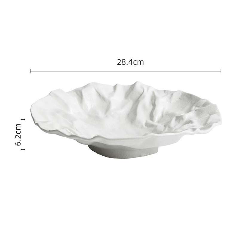 Pleated Flat Plate Ceramic Cooking Plate Steak Plate Western Salad Ceramic Plate 11 Inches