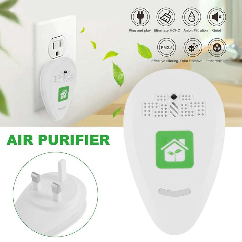 Plug In Air Purifier Mini Portable 5-12 Million Negative Ion Air Purifier Compatible Bedroom Kitchen