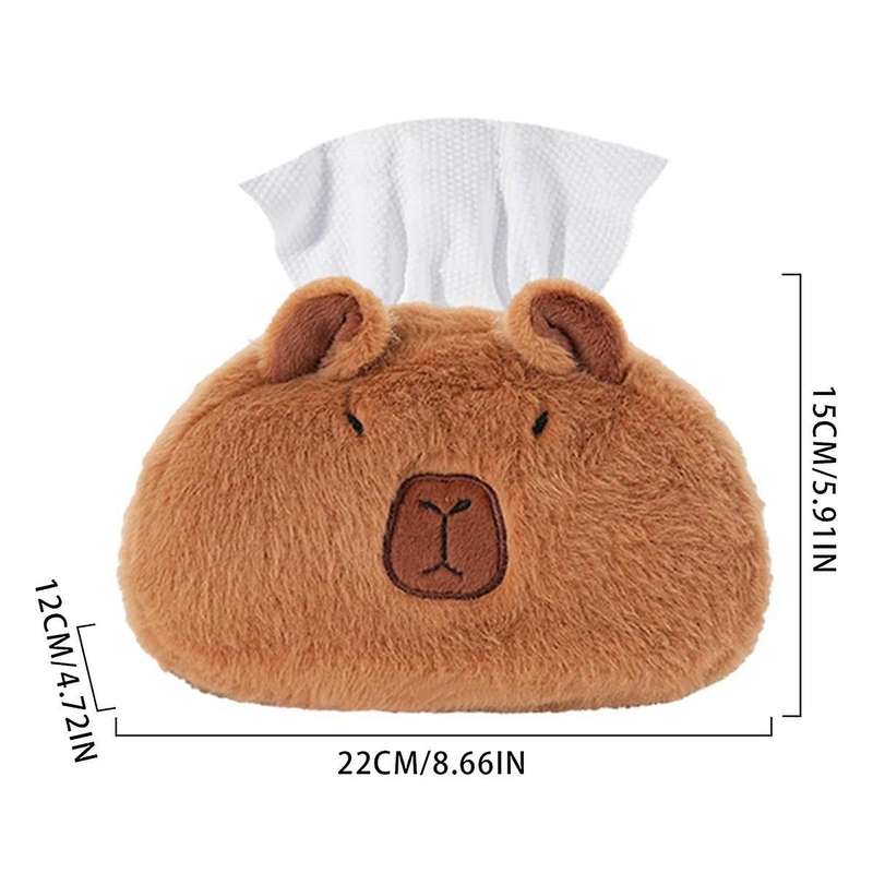 Plush Tissue Holder,Funny Capybara Tissue Box Cover,Durable Stuffed Animal Tissue Box, Plush Cute Ca
