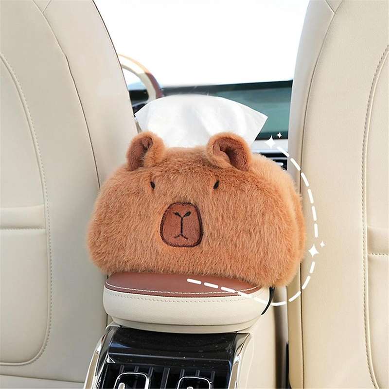 Plush Tissue Holder,Funny Capybara Tissue Box Cover,Durable Stuffed Animal Tissue Box, Plush Cute Ca