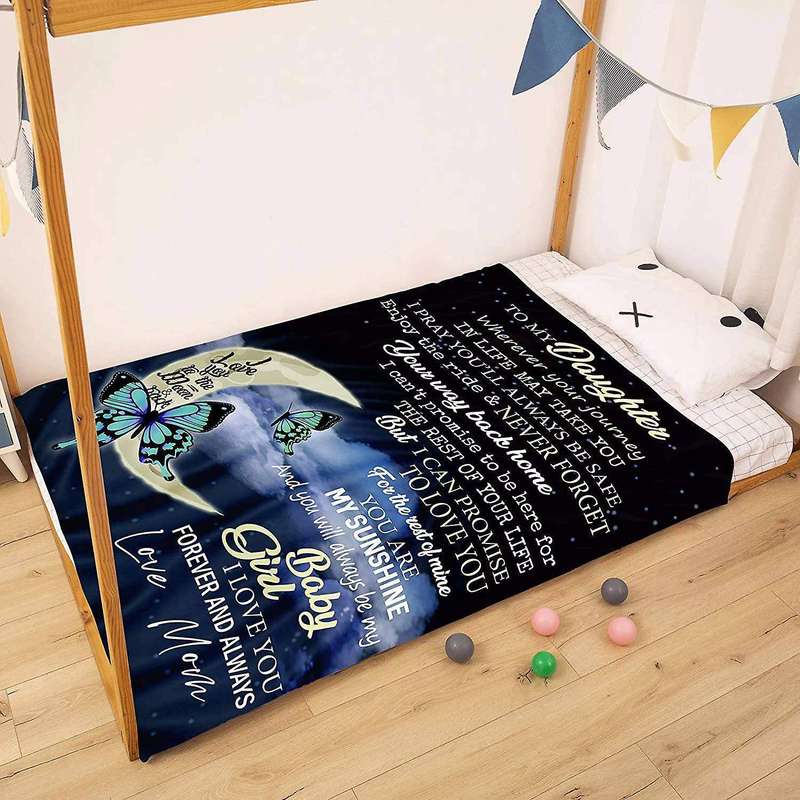 Plush Letter Blanket to My Daughter Gifts Personalized Home Plush Throw Blanket