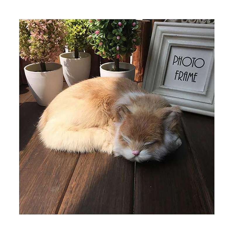 Plush Simulation Toy Cute Real Hair Hair Accessories Sleeping Animal Photography Props Children's O