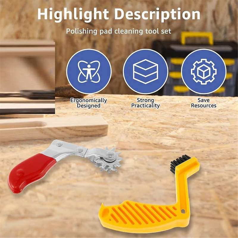 Polishing Pad Conditioning Brush with Ergonomic Handle Polishing Spur Tool Set, for Buffing Pads an
