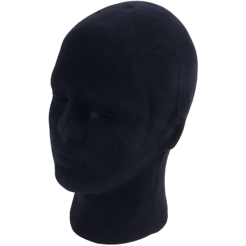 Polystyrene Black Foam Men Model Mannequin Head Dummy Stand Shop Display Hat, 2 X Black