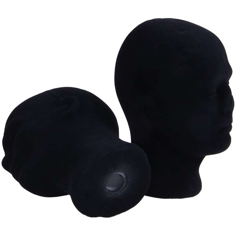 Polystyrene Black Foam Men Model Mannequin Head Dummy Stand Shop Display Hat, 2 X Black