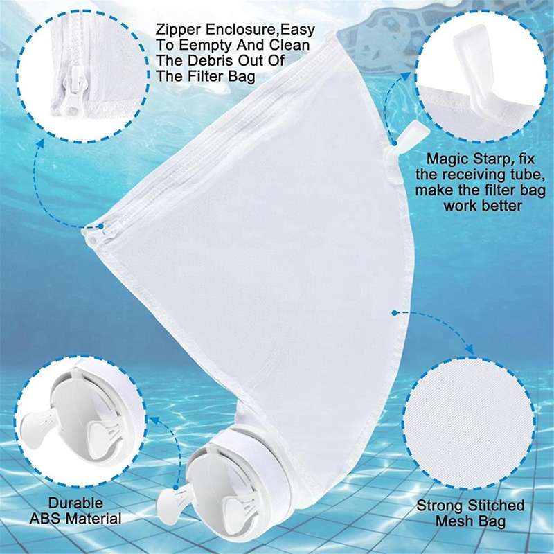 Pool Cleaner Kit for 280 480, 2Pcs All Purpose Bag with Zipper Closure Replacement Mesh Bag and 10Pc