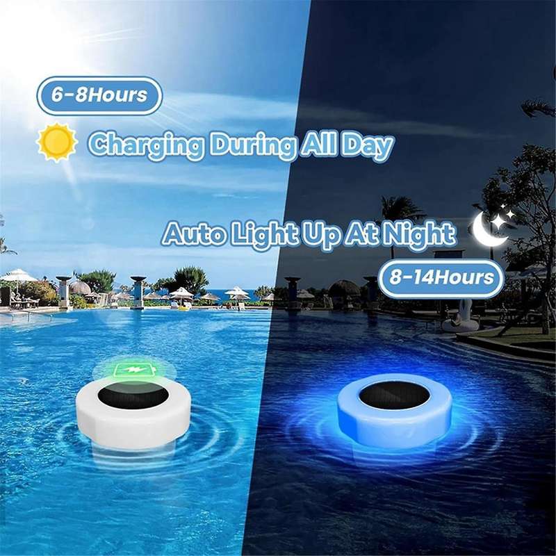 Pool Chlorine Floater, Chlorine Tablet Floater with Colorful Solar Lights, Floating Chlorine Dispens