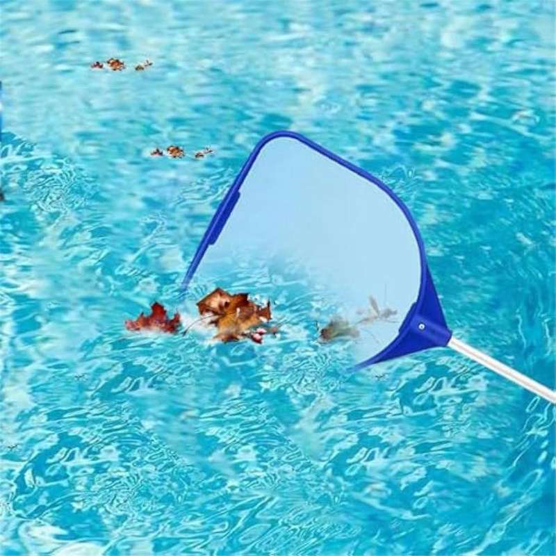 Pool Cleaner, Portable Handheld Cleaning Tool with 5 Connecting Rods, Heavy Duty Pool Skimmer, Easy