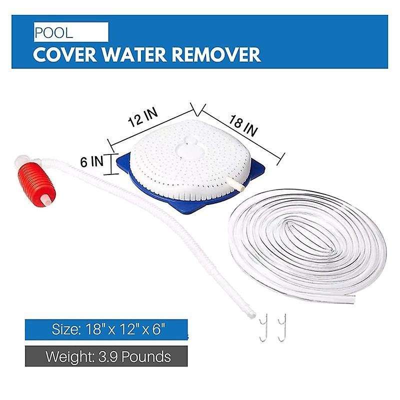Pool Cover Drainer Kit for Above Ground Swimming Pools,Pool Cover Siphon with 16 Feet Hose & Pump,fo