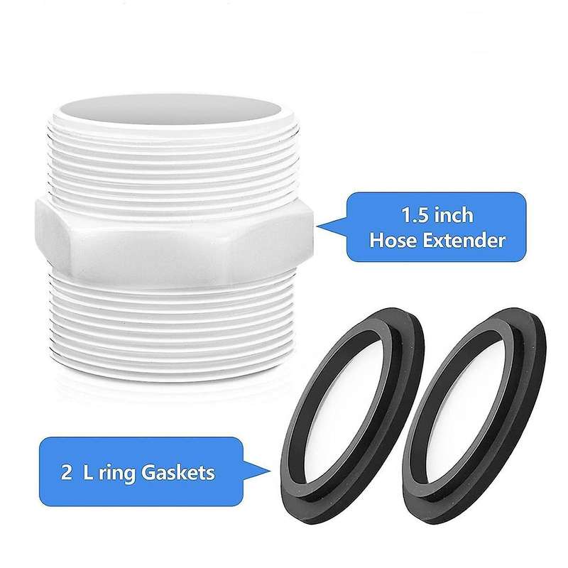 Pool Hose Adapter 1.5 Inch for Pool Pump Hose with Ring Gaskets Swimming Pool Hose Adapter Parts