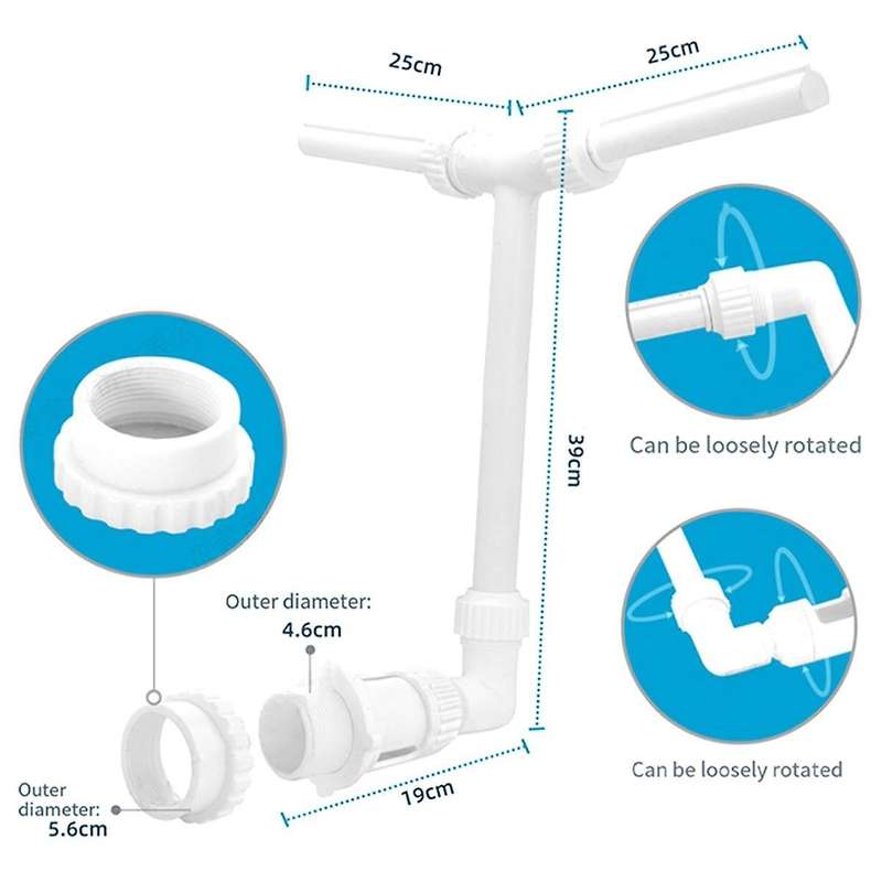 Pool Fountain Adjustable Dual Jet Swimming Pool Waterfall Fountain, Ground and Underground Pool Acc
