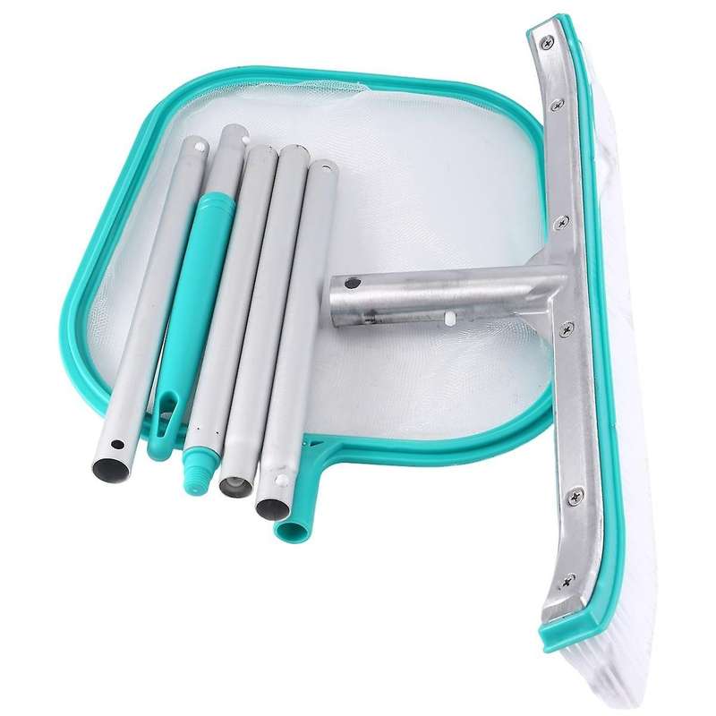 Pool Maintenance Kit with Leaf Skimmer Net,telescopic Pole-18in Scrub Brush,clean Sweep Debris From