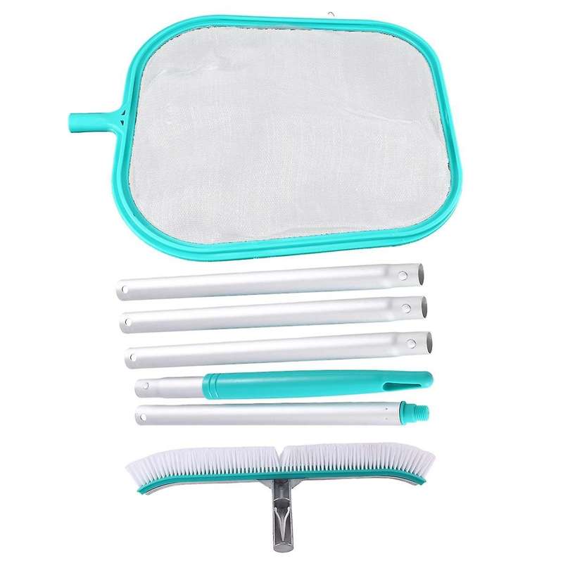 Pool Maintenance Kit with Leaf Skimmer Net,telescopic Pole-18in Scrub Brush,clean Sweep Debris From