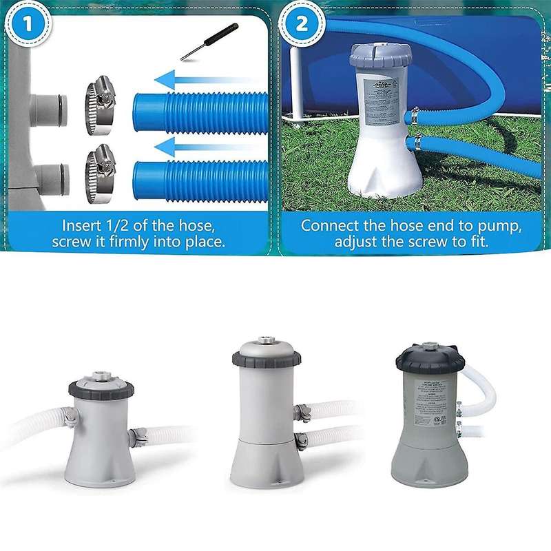 Pool Pump Replacement Hose for /,330gph 1000gph, Swimming Pool Pump Pipes with Hose Clamp