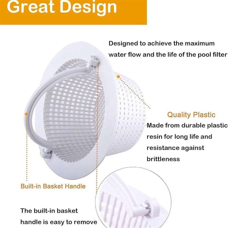Pool Skimmer Filter Basket Cleaning Accessories Wall Drain Accessories Handle Filter Basket