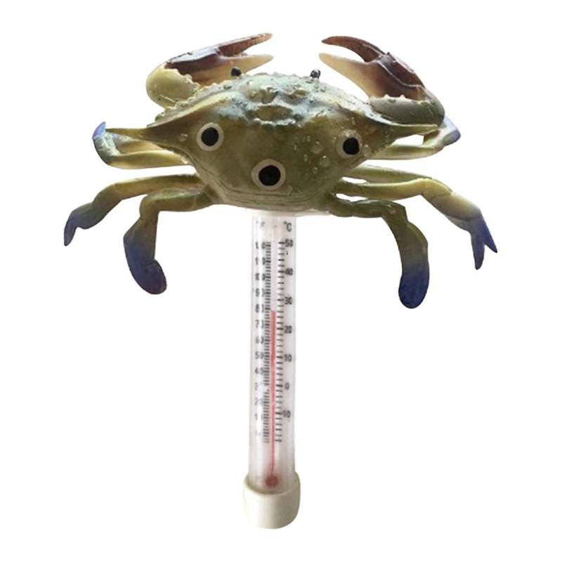 Pool Thermometer Floating Easy Read Large Size Pool Thermometer Ocean Animal Shaped Thermometer(Crab