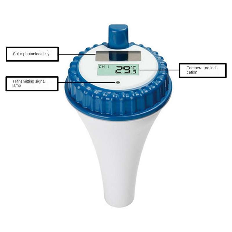 Pool Thermometer Floating Easy Read Solar Powered Indoor Thermometer Water Temperature Gauge with In