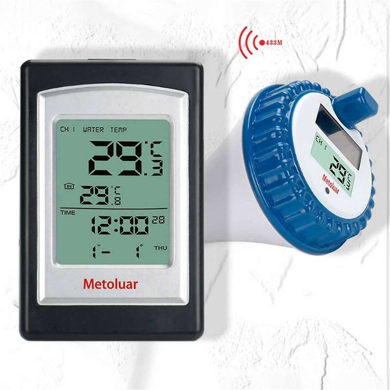 Pool Thermometer Floating Easy Read Solar Powered Indoor Thermometer Water Temperature Gauge with In