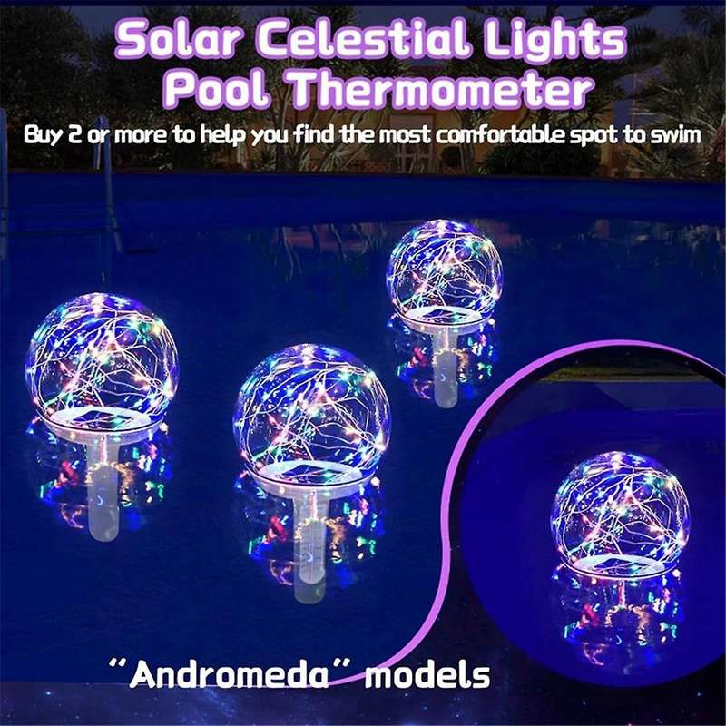 Pool Thermometer Floating Pool Thermometer with LED Floating Light for Outdoor and Indoor Swimming P