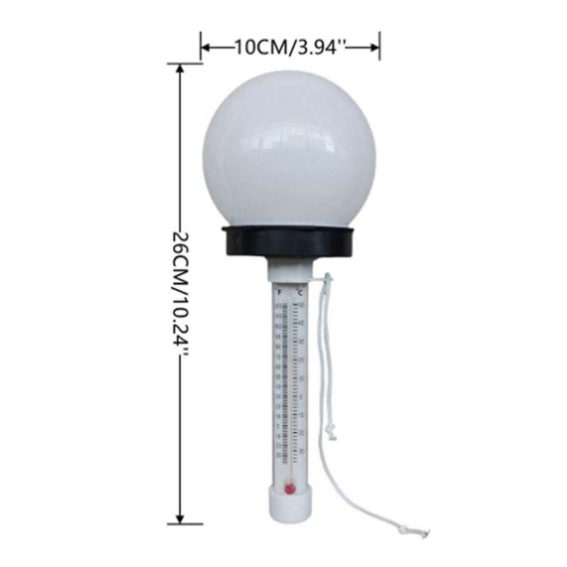 Pool Thermometer Floating Pool Thermometer with Solar Powered LED Light for Pool Pond Spa Hot Tub Wa