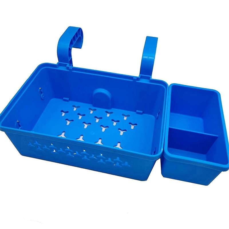 Poolside Storage Basket with Pool Cup Holder, Above Ground Pool Organizer Accessories, Swimming Poo