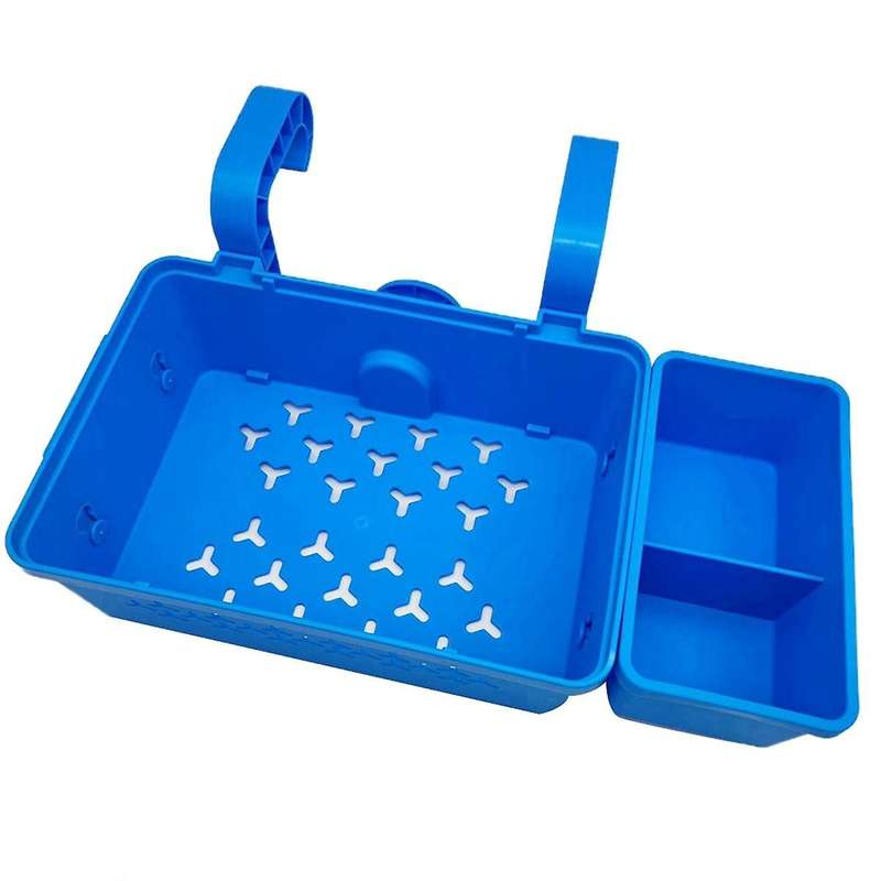Poolside Storage Basket with Pool Cup Holder, Above Ground Pool Organizer Accessories, Swimming Poo