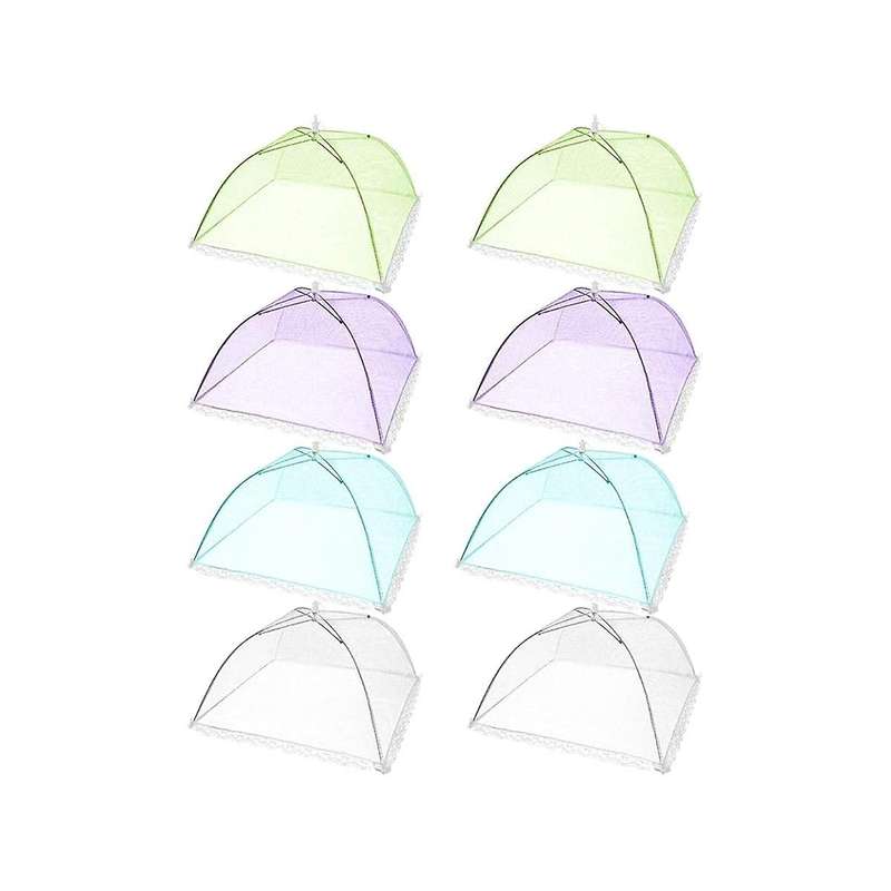Pop-up Mesh Screen Tent Umbrella,8 Pack Colored Food Cover Net for Outdoors,parties Picnics, Reusabl
