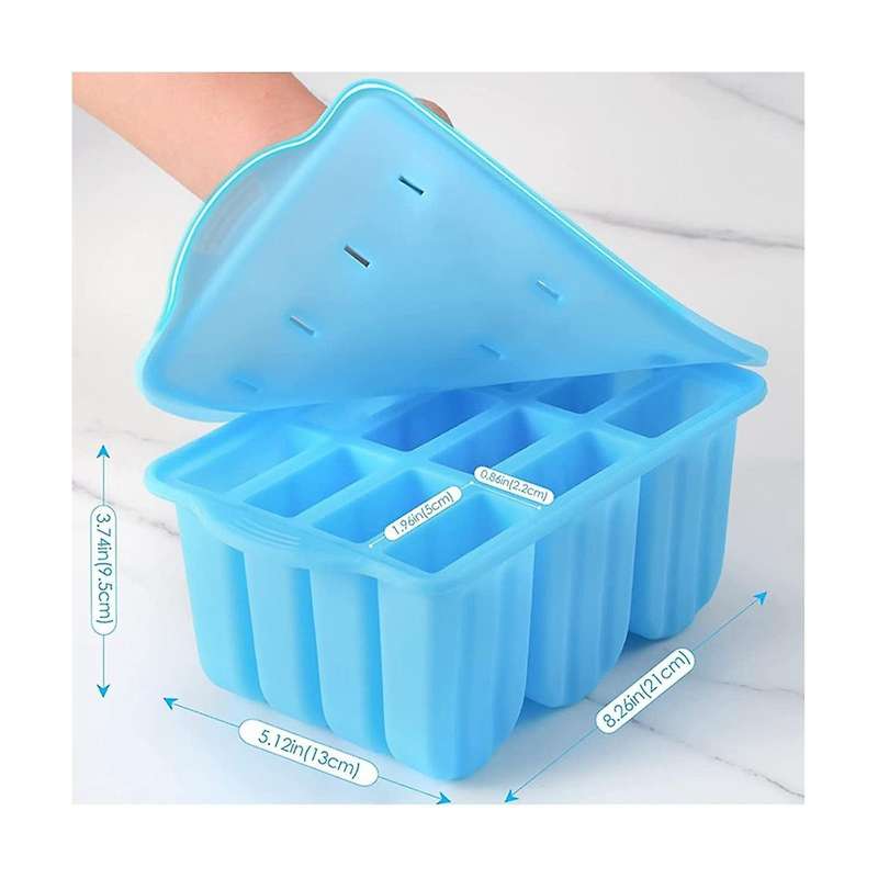 Popsicle Molds Silicone -free, 12 Pieces Popsicle Trays for Freezer, Homemade Ice Cream Popsicle Mo