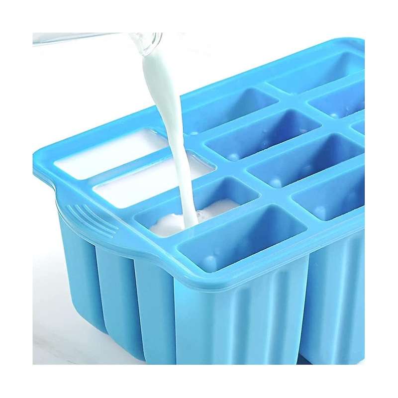 Popsicle Molds Silicone -free, 12 Pieces Popsicle Trays for Freezer, Homemade Ice Cream Popsicle Mo