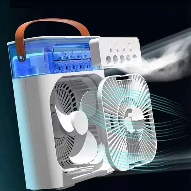 Portable 3-In-1 Fan Air Conditioner Home Small Air Cooler LED Night Light Humidifier Air Conditioner