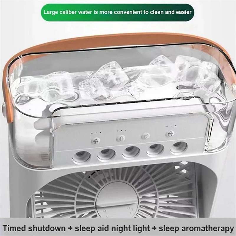 Portable 3-In-1 Fan Air Conditioner Home Small Air Cooler LED Night Light Humidifier Air Conditioner