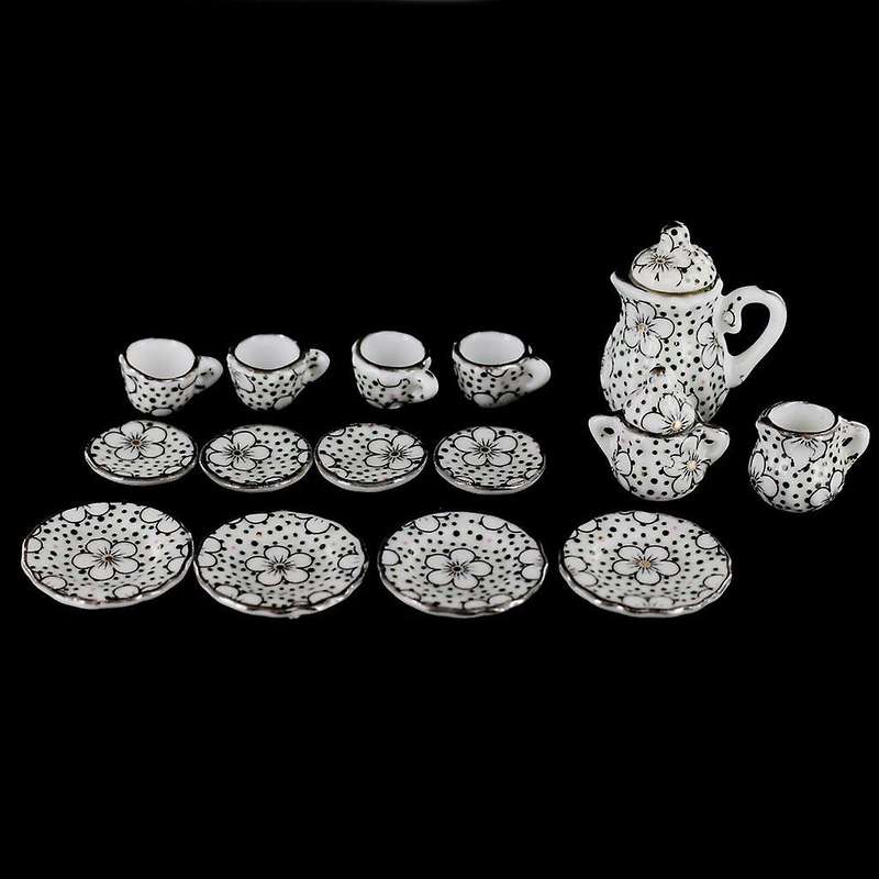 Porcelain tea set Eating Utensils 15pzs Daisy Pattern