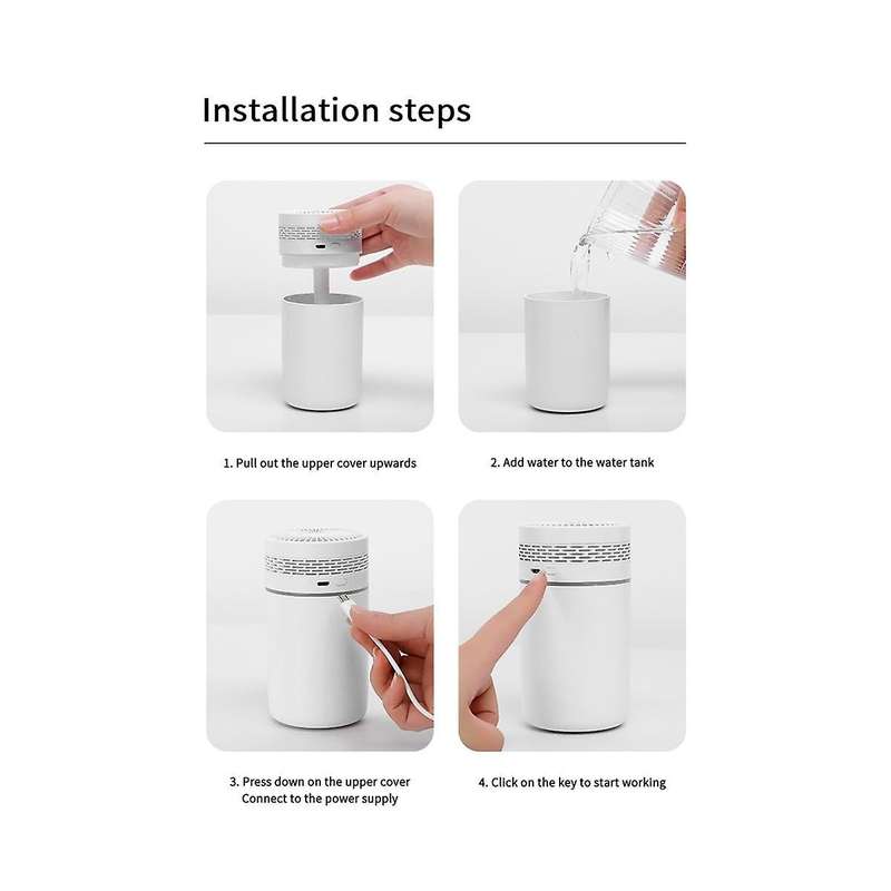 Portable 250Ml Air Humidifier Aromatherapy Humidificador for Home Car USB Sprayer with LED Color Nig