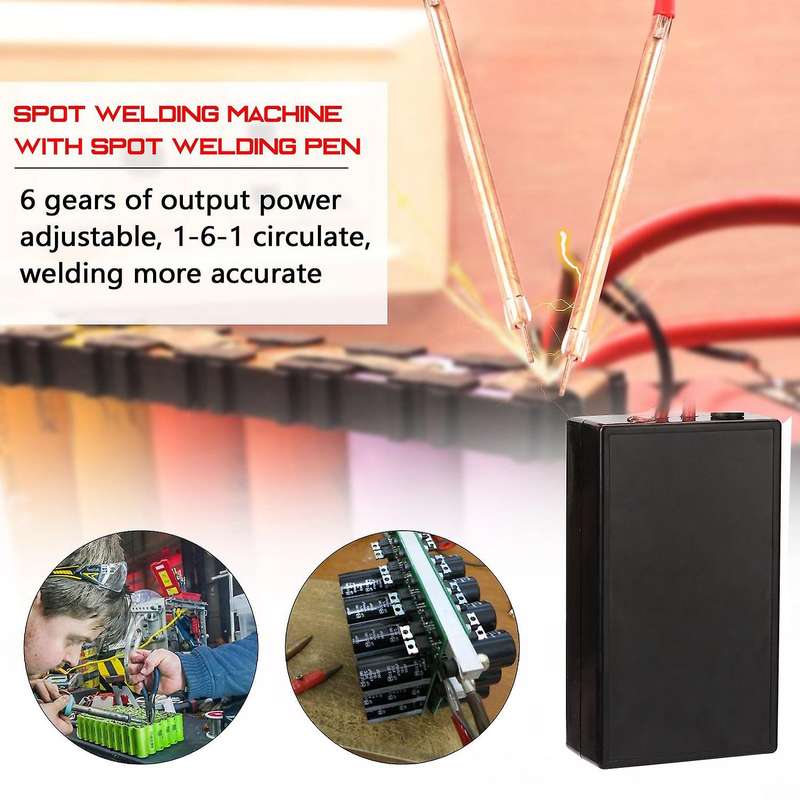 Portable 6 Gears Spot Welder Adjustable Mini Spot Welding Machine for 18650 Battery Spot Welding Mac