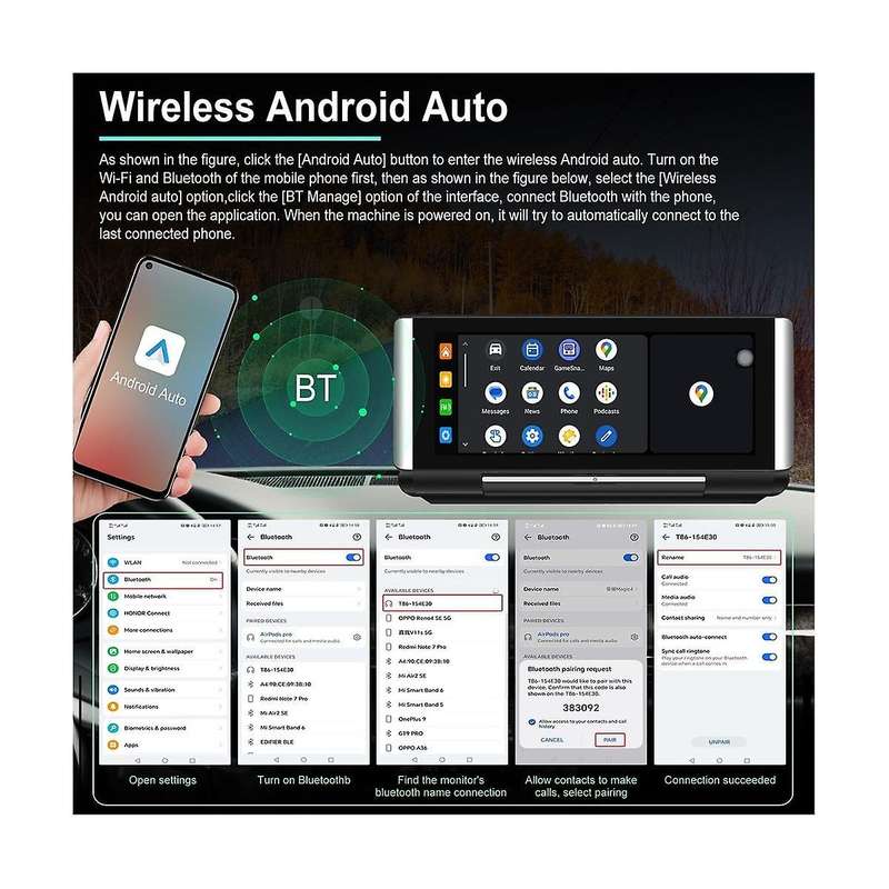 Portable 6.86inch Folding Screen Car Radio Wireless Carplay Android Auto Mp5 Player Car Stereo Bluet