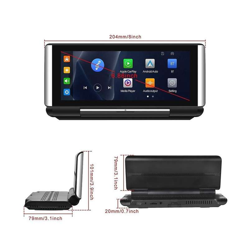 Portable 6.86inch Folding Screen Car Radio Wireless Carplay Android Auto Mp5 Player Car Stereo Bluet