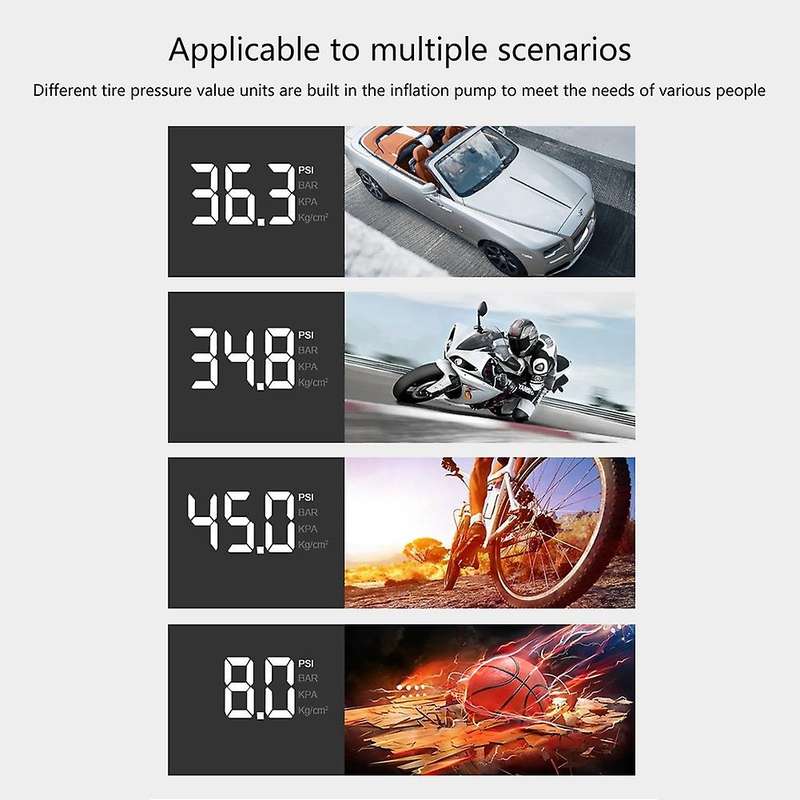 Portable Air Compressor Tire Inflator,150PSI Wireless Digital Display Air Pump with LED for Cars,Mot