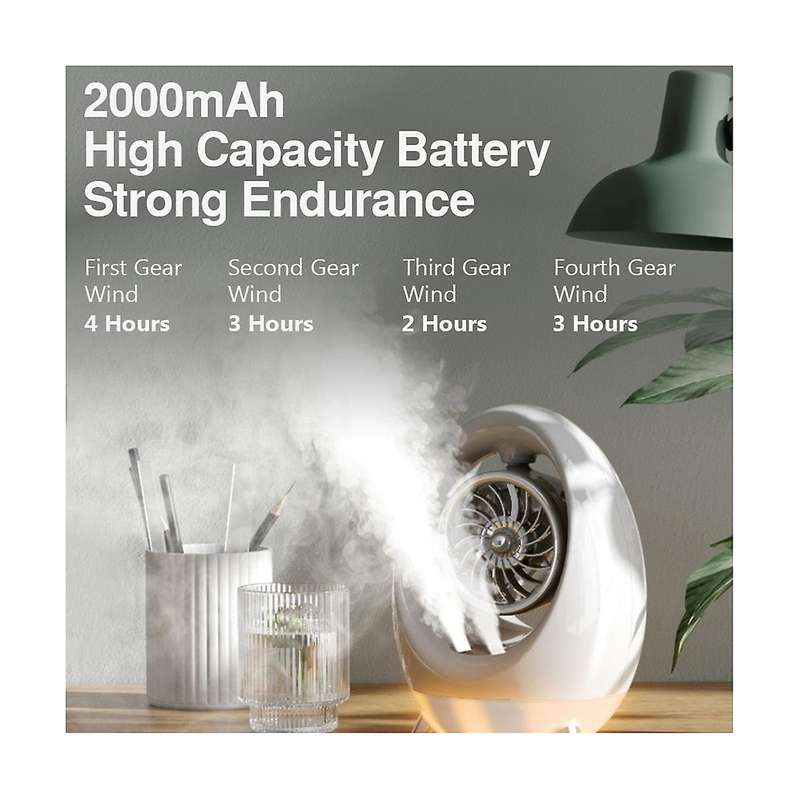 Portable Air Conditioner Air Fan Humidifier Spray Desktop Fan 2000mah Usb Fan for Office Home Campi