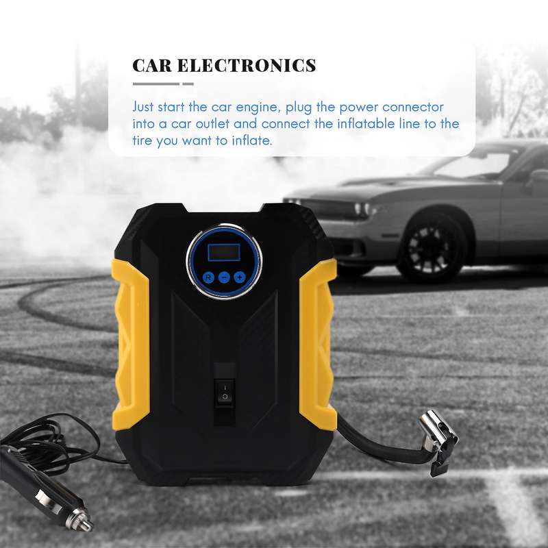 Portable Air Compressor for Car Tires Digital Tire Inflator 12V DC with Emergency LED Flashlight for