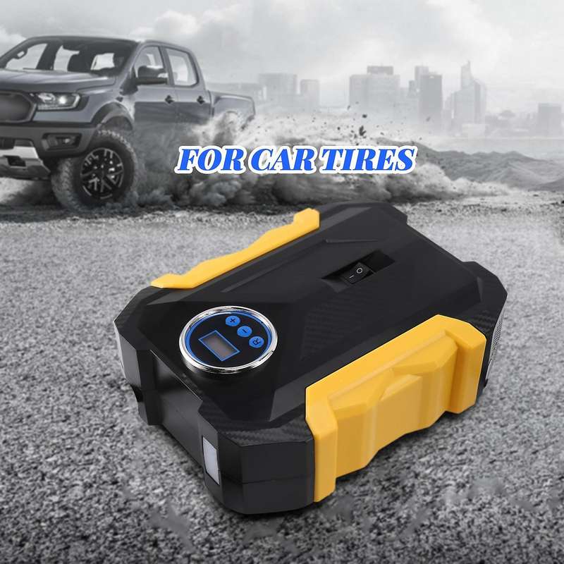 Portable Air Compressor for Car Tires Digital Tire Inflator 12V DC with Emergency LED Flashlight for