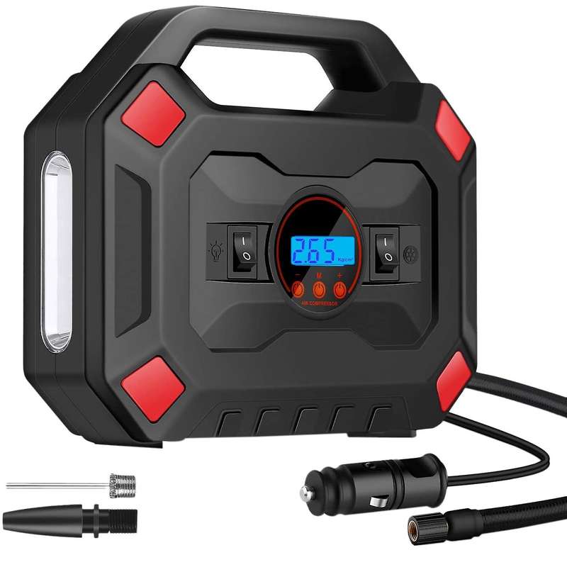 Portable Air Compressor Tire Inflator 12V Smart Digital Air Pump with LED Light for Car,Motorcycle,O