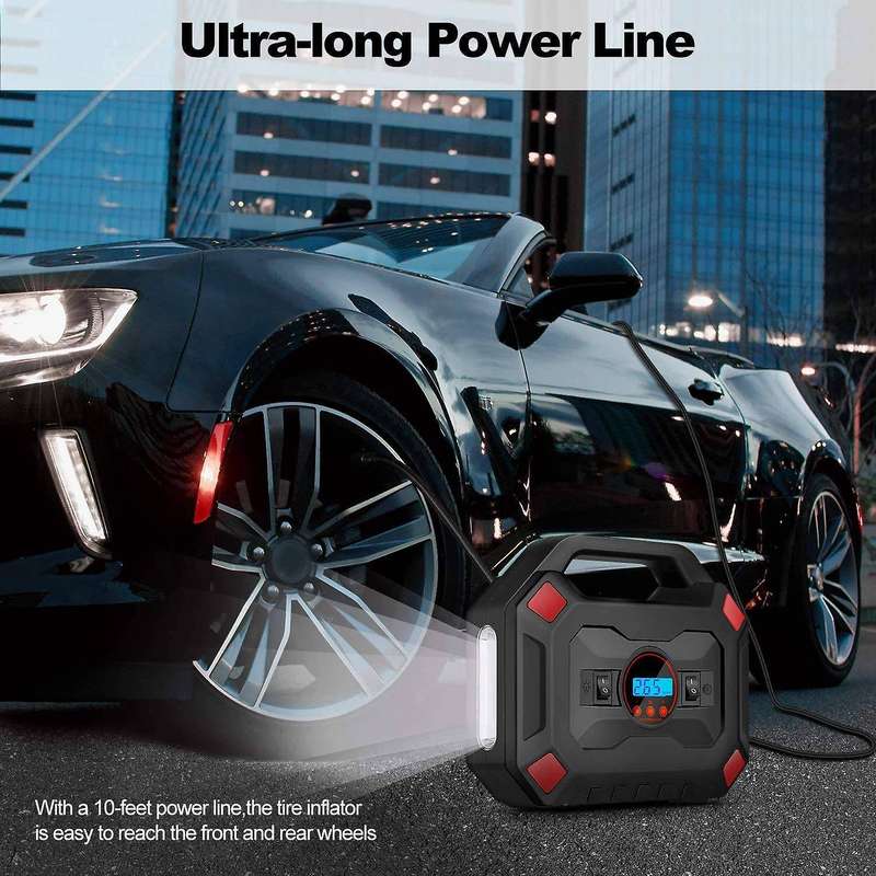 Portable Air Compressor Tire Inflator 12V Smart Digital Air Pump with LED Light for Car,Motorcycle,O